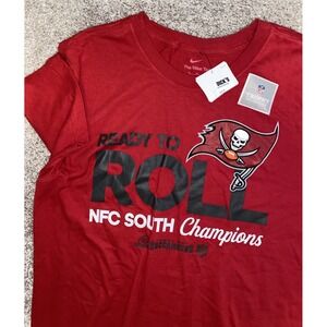 Tampa Bay Buccaneers Nike Tee Ready To Roll NFC South Champions Cotton Red Men M